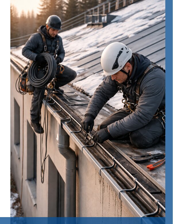 Монтаж греющего кабеля на кровле в Камне-на-Оби от 457 р. | ВЫСОТНИК-Кно