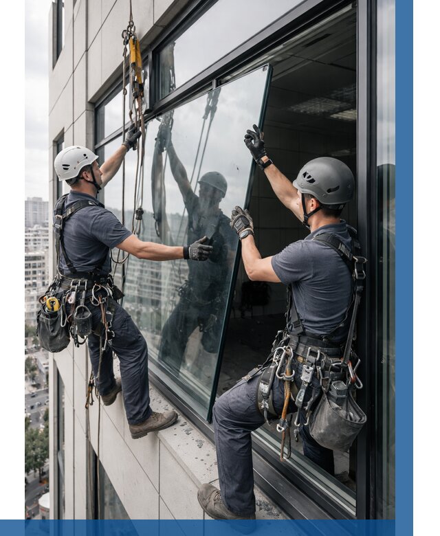 Замена стеклопакетов на высоте в Камне-на-Оби от 5583 р. | ВЫСОТНИК-Кно