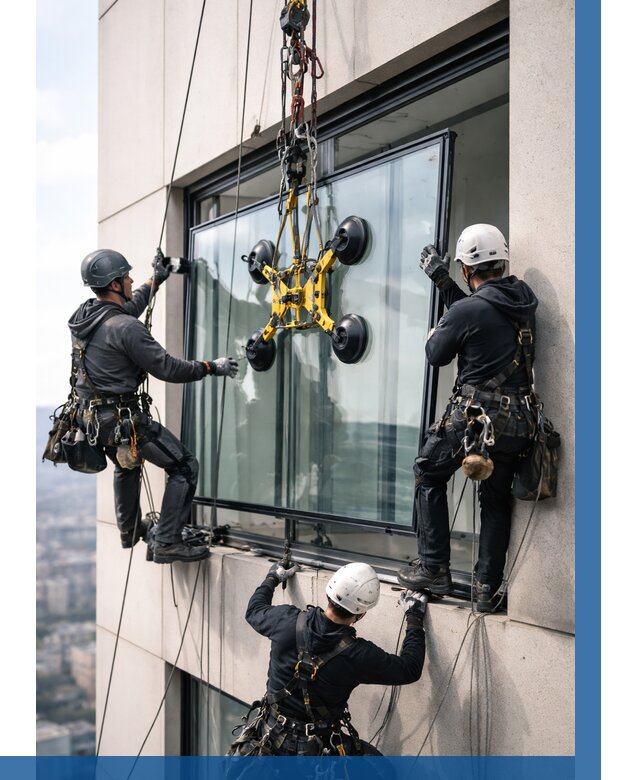 Монтаж стеклопакетов на высоте в Камне-на-Оби от 3248 р. | ВЫСОТНИК-Кно