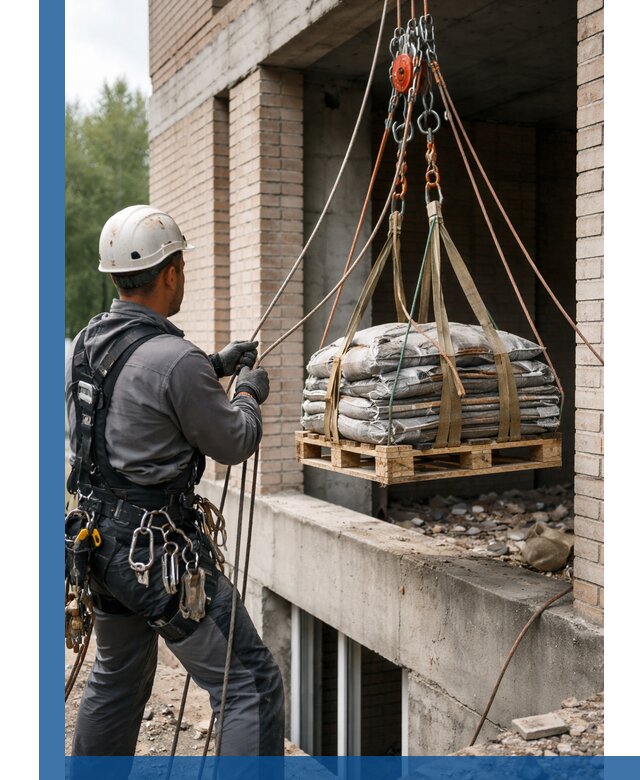 Подъем материалов на этаж веревками в Камне-на-Оби оперативно