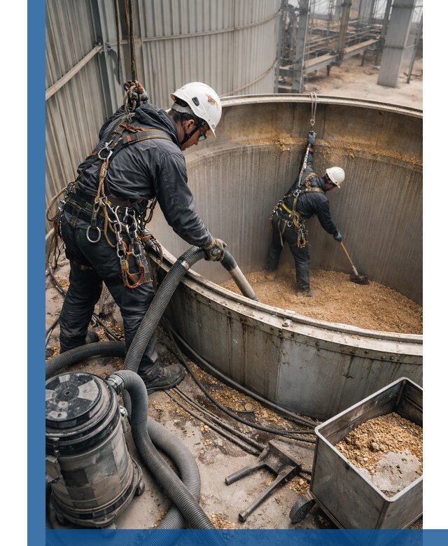 Профессиональная чистка зерновых бункеров в Камне-на-Оби с выездом