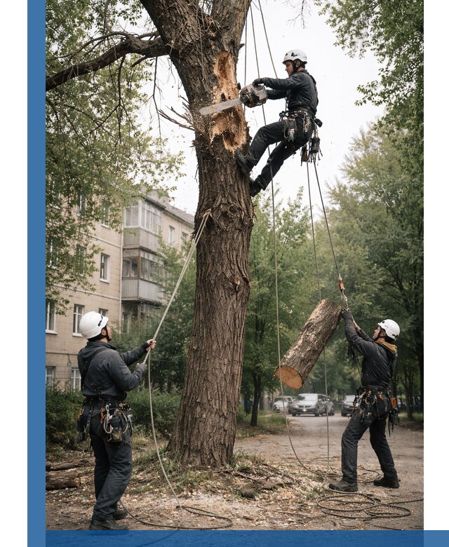 Срочное удаление аварийных деревьев в Камне-на-Оби с гарантией безопасности