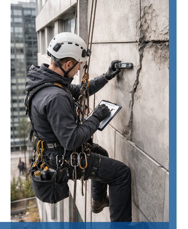 Обследование фасада альпинистами в Камне-на-Оби от 122 р. | ВЫСОТНИК-Кно