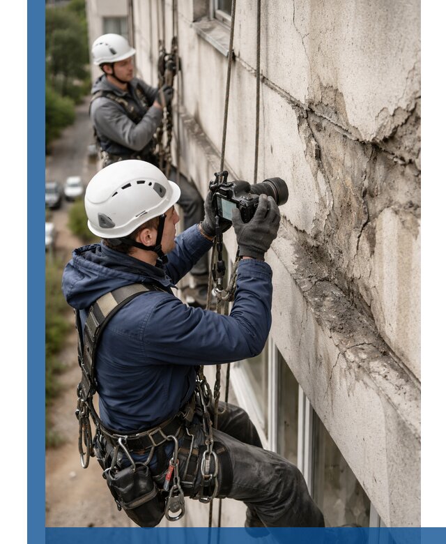 Фотофиксация дефектов фасада с высотной съемкой в Камне-на-Оби