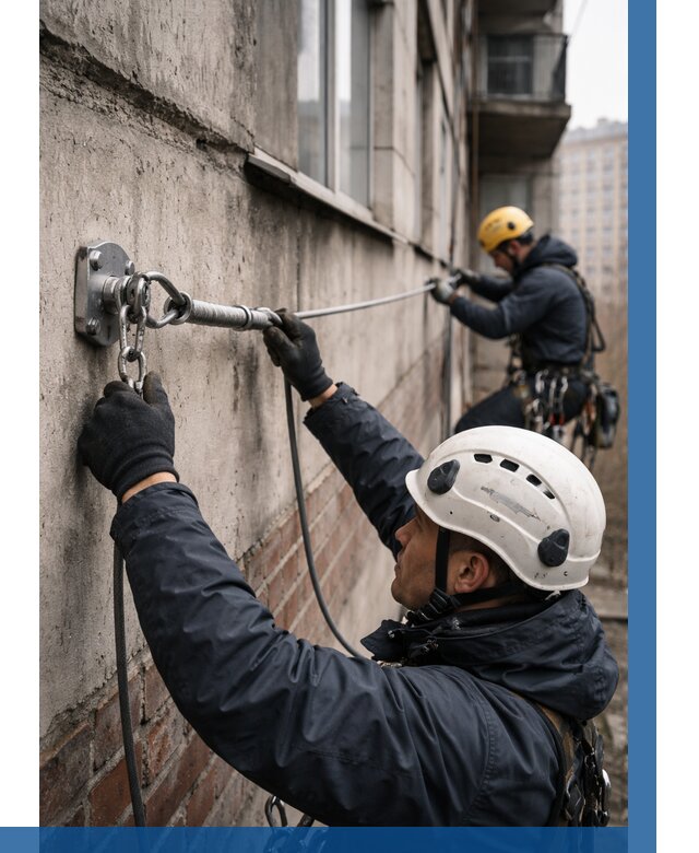 Монтаж анкерных линий в Камне-на-Оби от 3045 р. | ВЫСОТНИК-Кно