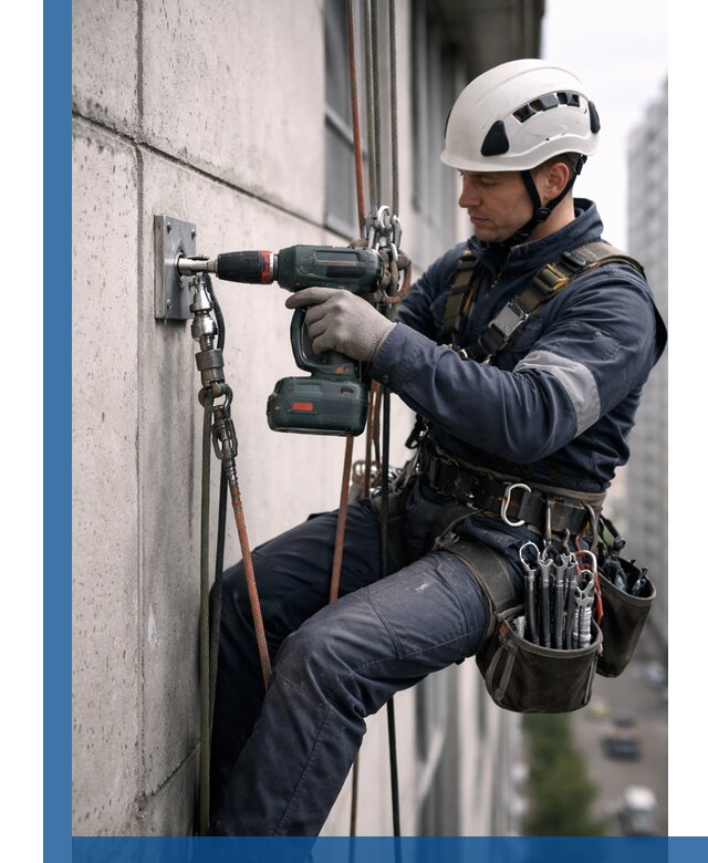 Установка анкерных точек для высотных работ в Камне-на-Оби